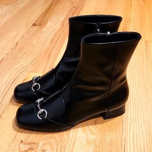 Gucci Black Ankle Boots with Silver Accents